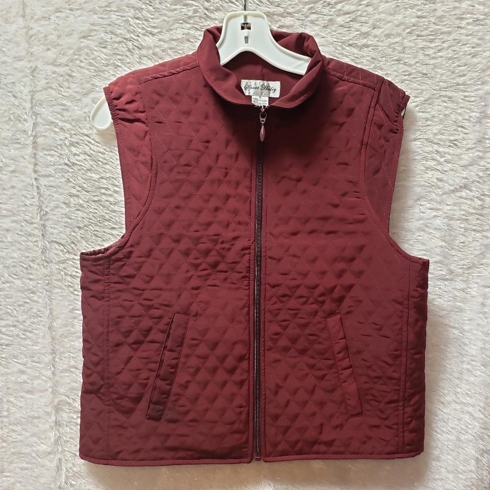 Sport Haley Maroon Quilted Detail Vest